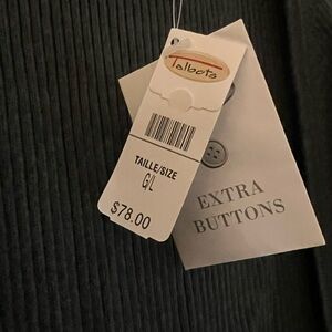 Never worn Talbots gray long sleeve sweater button up